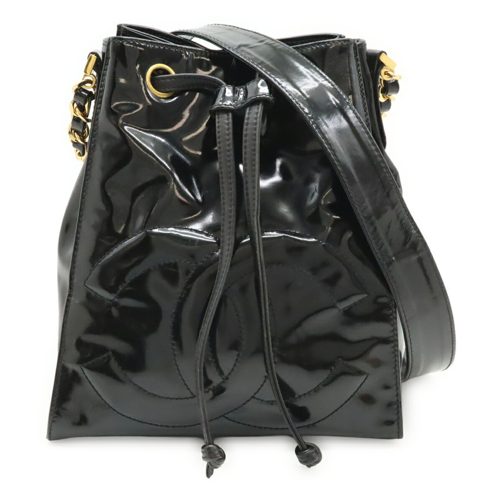 CHANEL Black Leather Logo Shoulder Bag - Picture 2 of 10